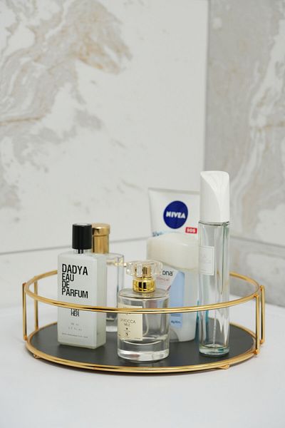 EMA HOME Multipurpose Gold Color Bathroom Organizer Cosmetic and Jewelry Organizer