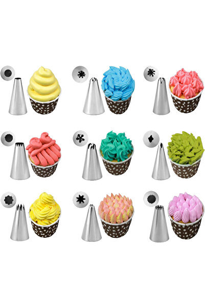 Betora Cream Piping Apparatus Set 10 Pieces Pastry Shaping Art Application Bag Metal Tips