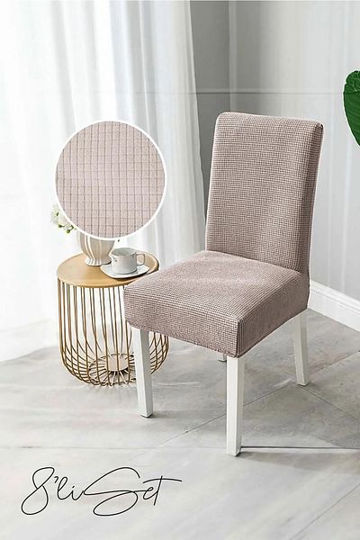 Tor Store Σετ 8 Καλύμματα Καρέκλας Κάλυμμα Lycra Ελαστικό Αντιολισθητικό Προστατευτικό Καρέκλας και Διακοσμητικό Κάλυμμα