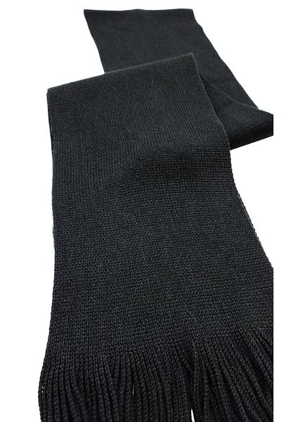 AXE SPORTSWEAR Stretchy and Soft Textured Black Knitwear Basic Scarf - Tassel Detailed Winter Scarf