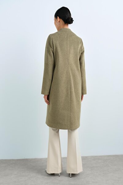 Nihan Fermuarlı Basic Kaban Haki