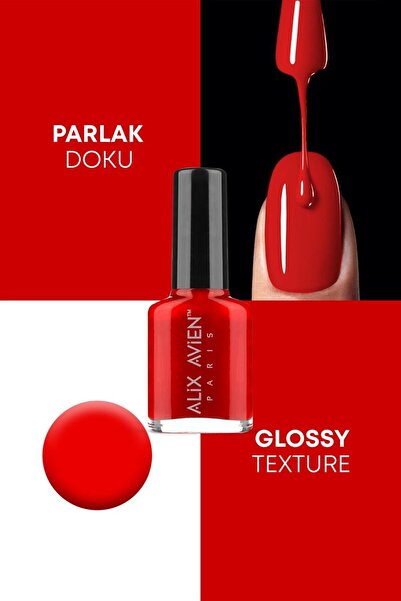 Alix Avien Kırmızı Oje 103 - Yüksek Pigmentli Uzun Süreli Kalıcılık Hızlı Kuruma - Nail Lacquer 103