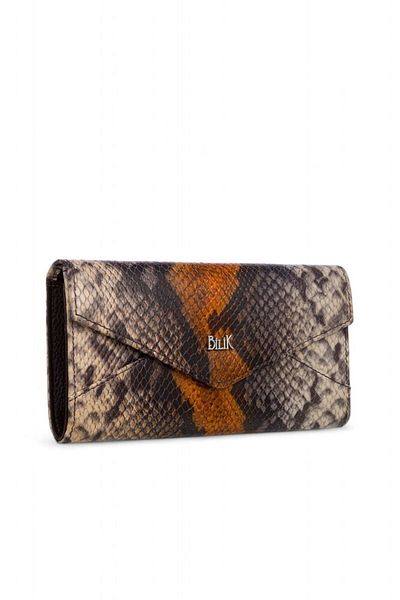 Bilik Deri Beige-Snake-Tan Women's Wallet Bsh 3071