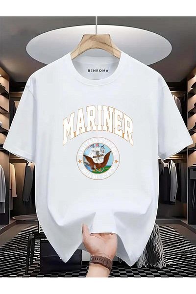BENROMA 1 προϊόν για αγορές 6 και άνω Δώρο Mariner United States Miami City Printed Oversize T-shirt