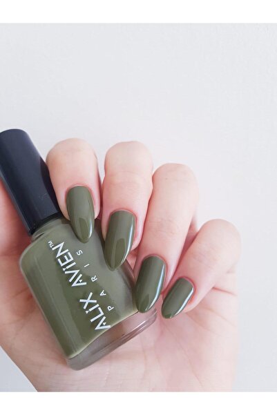 Alix Avien Haki Yeşil 44 - Yüksek Pigmentli Uzun Süreli Kalıcılık Hızlı Kuruma - Nail Lacquer 44