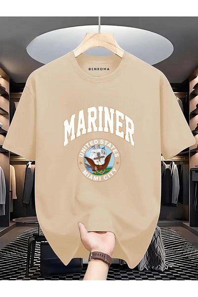 BENROMA 1 προϊόν για αγορές 6 και άνω Δώρο Mariner United States Miami City Printed Oversize T-shirt