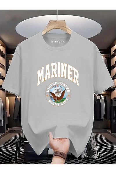 BENROMA 1 προϊόν για αγορές 6 και άνω Δώρο Mariner United States Miami City Printed Oversize T-shirt