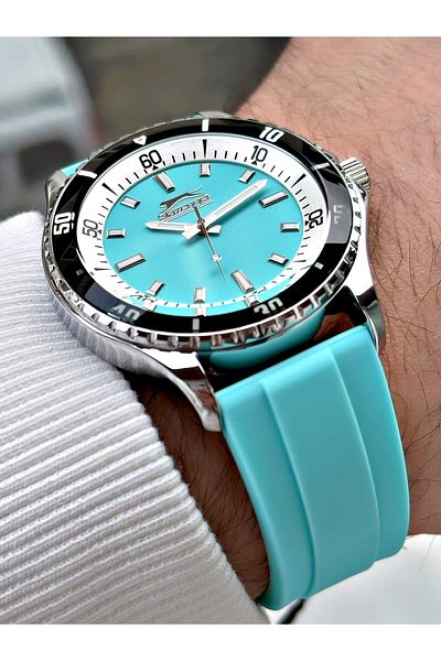 Slazenger ساعة يد رجالية مقاومة للماء بتصميم خاص 5 ATM - سلك سيليكون
