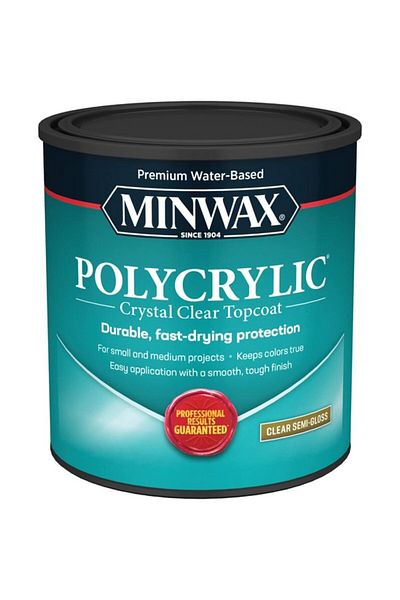 Minwax طلاء علوي شبه لامع من البولي أكريليك عالي الجودة ذو أساس مائي 946 مل