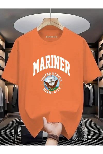 BENROMA 1 προϊόν για αγορές 6 και άνω Δώρο Mariner United States Miami City Printed Oversize T-shirt