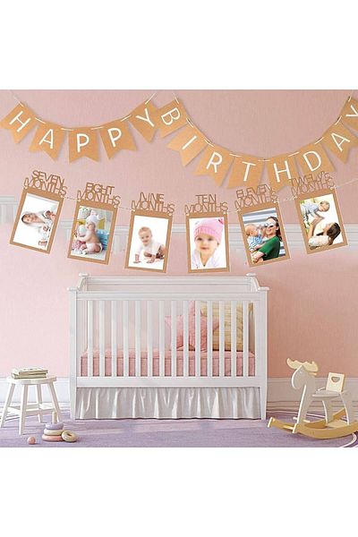 Partifabrik Happy Birthday Kraft 12 μηνών Σετ άλμπουμ Σετ 2