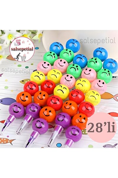 Salsepetial 28'li Emoji Yumurtlayan Kurşun Kalem Hediyelik Oyuncak Doğum Günü...