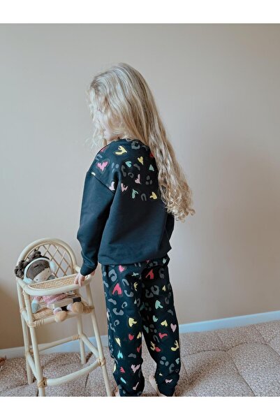 YİGİT BUTİK Σετ κοριτσίστικο κάτω μπλουζάκι με στάμπα Yigit Boutique Heart