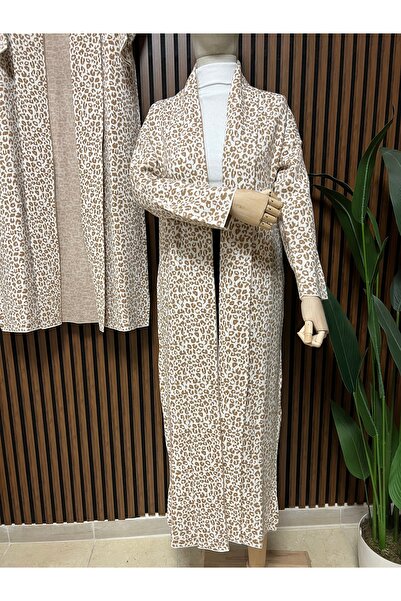 ayseningiyimevi Leopard Pattern Knitwear Cardigan
