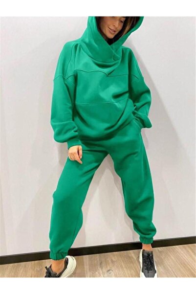 Kaktüs Kadın Garnili Oversize Şardonlu Eşofman Takımı