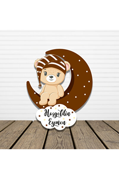 HET Concept 20 Adet Kişiye Özel Magnet Ay Üstünde Oturan Erkek Ayıcık Bebek H...