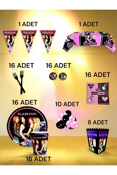 VibeHome Blackpink Themed XL Pack for 16 - Birthday Party and Fun Events