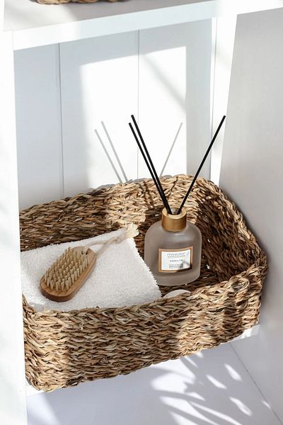 Halımax Wicker Bamboo 3-Piece Decorative Basket Organizer Triple Towel Holder Bathroom Organizer 3-Piece Jute Bread Basket