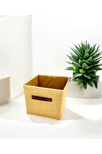 HD HOME COLLECTİON 2 Pieces Jute Lidless Cabinet Interior Laundry Toy Organizer Storage Box