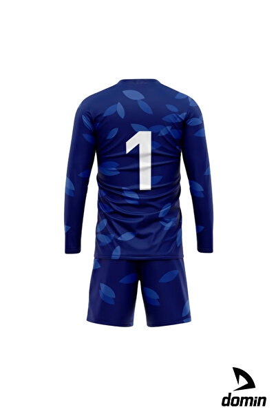 DOMİN SPOR Yetişkin Ve Çocuk Mavi Özel Futbol Kaleci Forması Alt Üst Goalkeeper Jersey Gk258745