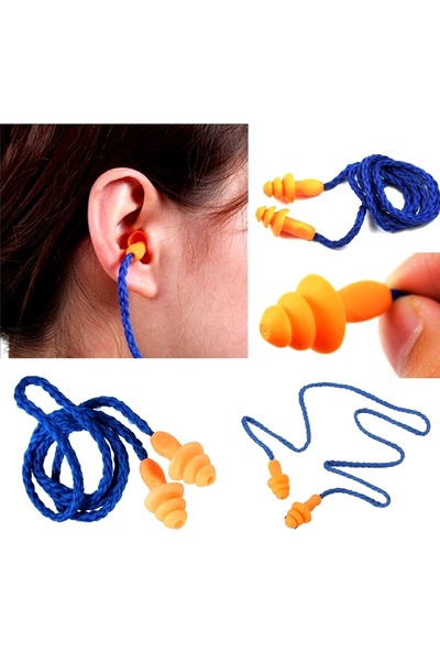 ARAN İpli Turuncu Kulak İçi Tıkaç Su Ve Ses Yıkanabilir - Kordonlu Kulak Tıkacı