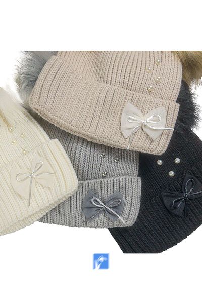 Kardelen Butik Denizli Double Pompom Decorated Beret