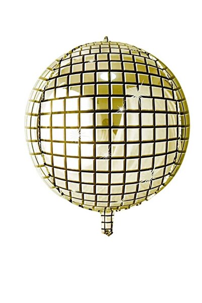 PARTİ AŞKI Gold Disko Topu Folyo Balon (56 Cm) Doğum Günü&Bekarlığa Veda&Evli...