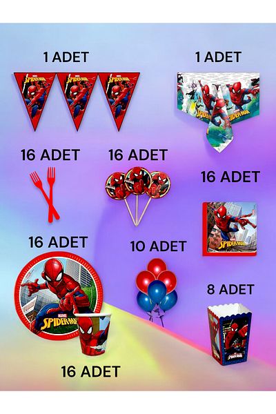 VibeHome 16 Person Spiderman Themed XL Package - Birthday Party and Fun Events