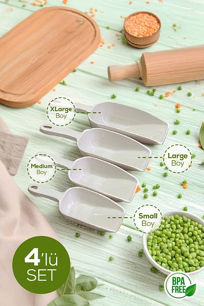 Vienev Beige Color Set of 4 Plastic Food Shovels