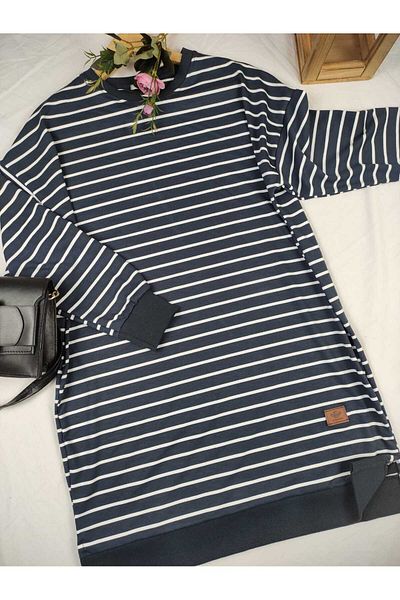 ALMİNA Modal Fabric Stripes Tunic Sweatshirt