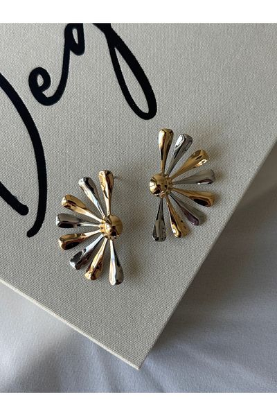 ringbox Double Color Flower Earrings