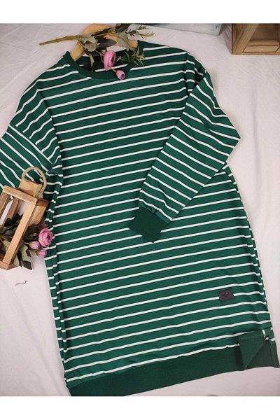 ALMİNA Modal Fabric Stripes Tunic Sweatshirt