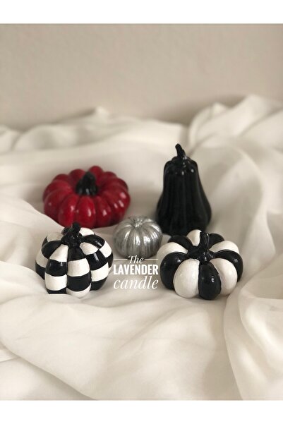 The Lavender Candle Dekoratif 4 Lü Siyah Beyaz Desenli Kabaklar (KÜÇÜK GÜMÜŞ ...