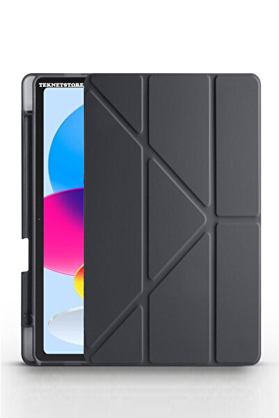 TEKNETSTORE İpad 11 A16 2025 10. Nesil 10.9 Kılıf Katlanır Kalem Bölmeli Sili...