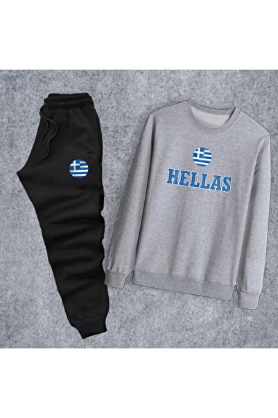 SARI Ελλάδα Hellas Unisex Bottom-Top 2 νήματα μάλλινο κοστούμι φλις GreeceBottomTop01