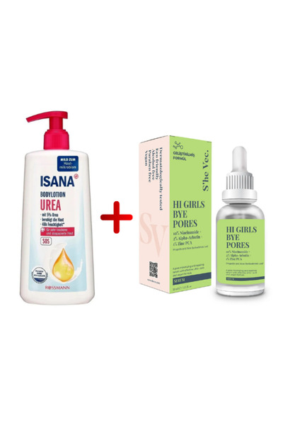 ROSSMANN Vücut Losyonu %5 Üre 300 ml Ve Leke Karşıtı Arbutin Niacinamide Serum