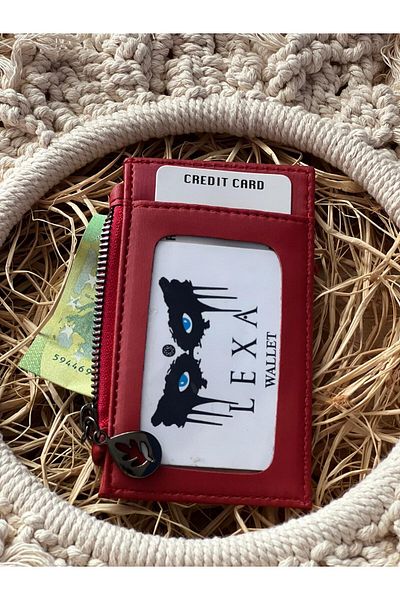 LEXA Zippered Women's Card Holder with Lots of Eyelets