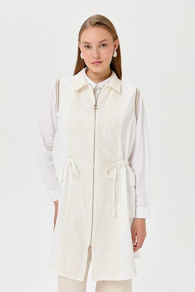 Nihan Ecru Color Comfortable Vest