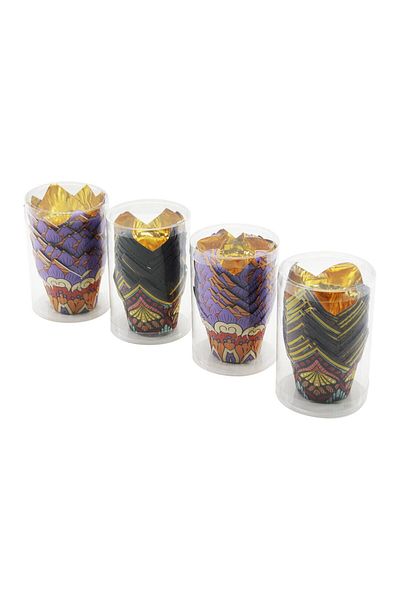Qirora 20 Pcs Gold - Foil Round - Thick - Ears Muffin Paper Cake Capsule (4614)