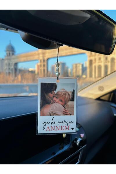 Mini Buket Kişiye Özel Fotoğraflı Araç Süsü, Kokusuz Kişisel Oto Süsü, Anneler Günü İçin Hediye