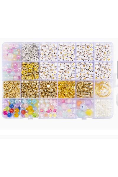 yiğit aksesuar Hobby Supplies - Letter Beads and Clear Beads Spacers Set 8