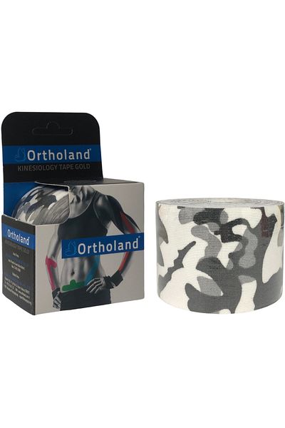 Ortholand شريط ألم رياضي من كينيسيو باللون الرمادي المموه مقاس 5 سم × 5 م