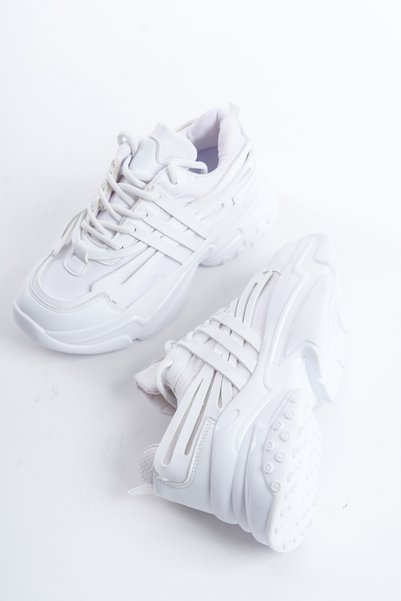 SEEM Anita Yüksek Tabanlı Beyaz Kadın Sneaker-Spor Ayakkabı
