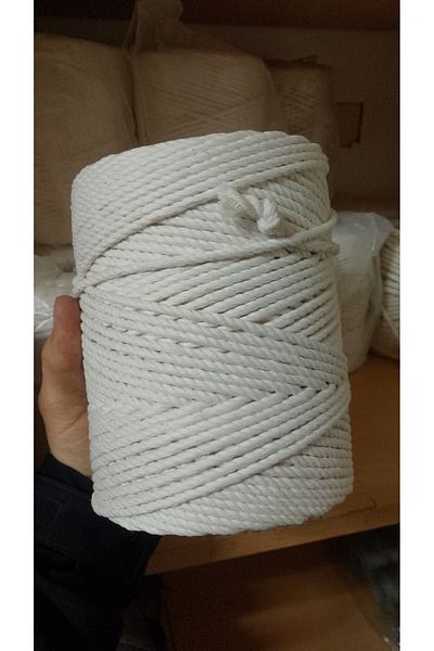 Bevella Macrame Cord Ecru Twisted 5 mm 3 Twist 1 Kg Μακραμέ Σχοινί Κούνια Αιώρα Σχοινί