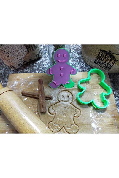 KUNDUZ AHŞAP TASARIM ATÖLYESİ قالب بسكويت جينجر مان (2 قطعة) من الدرجة الغذائية