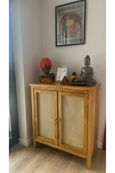 retron atölye woodworks Meşe Bohem Konsol Büfe Masif Hazeranlı Iskandinav Büfe