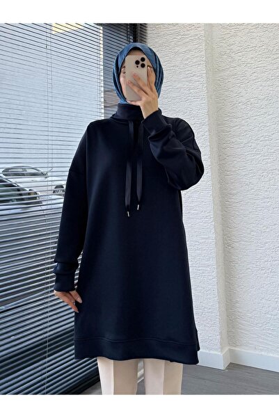 MELEK ARAZ Υφασμάτινο τουνίκ Navy Blue Scuba