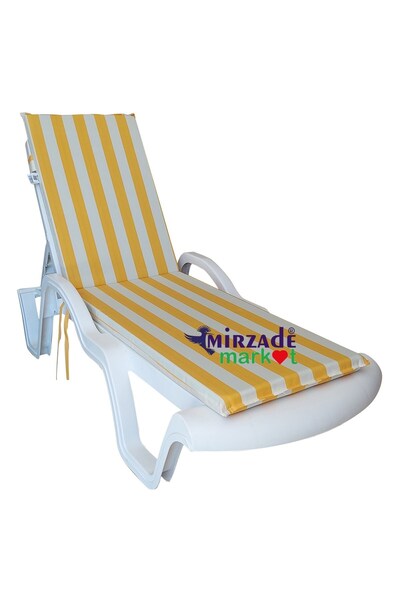 mirzade MİRZADE ŞEZLONG MİNDERİ STANDART SU GEÇİRMEZ MALZEME-SARI KREM