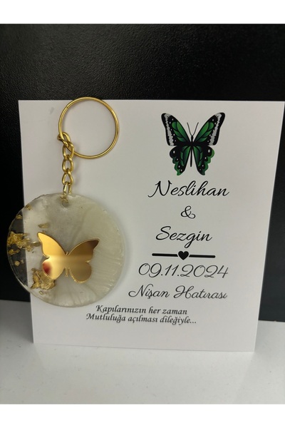 TİLİA DESİGN 25 Adet Kartlı Epoksi Anahtarlık Düğün,kına,söz,nişan Hediyeliği...