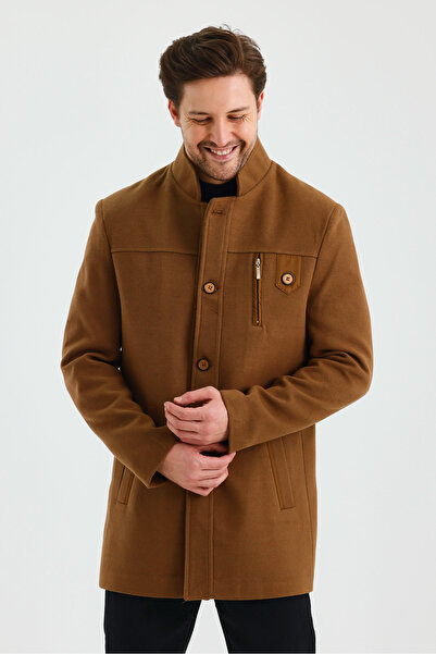 TREND KOMBİN Ανδρικό παλτό με σφραγίδα με λεπτή εφαρμογή